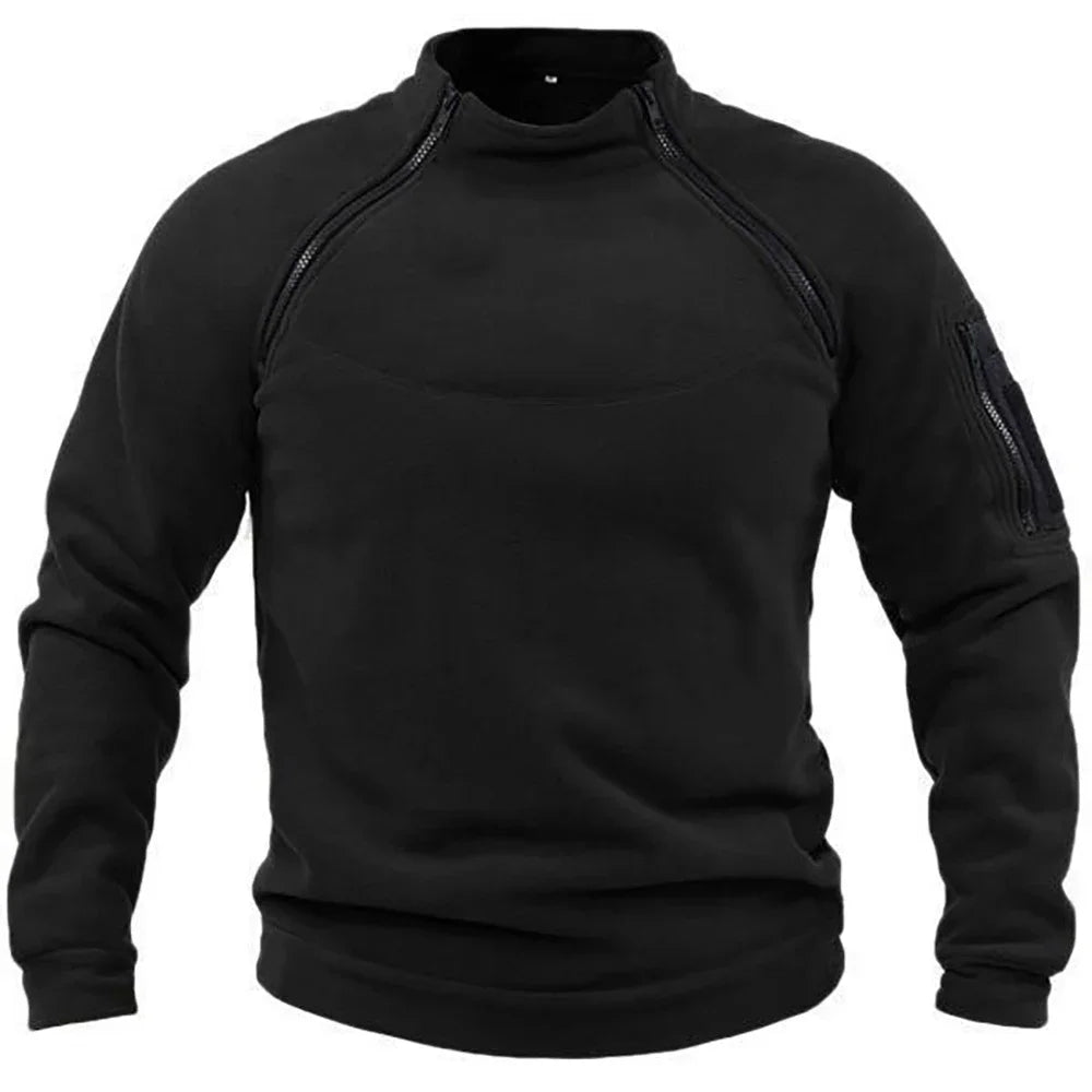 DETTRU Chinese Style Fleece Pullover for Men – Autumn & Winter