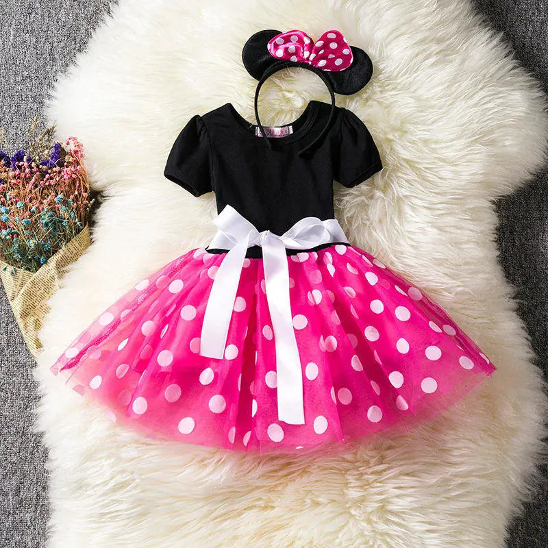 RBVH Baby Girl’s A-Line Polka Dot Dress with Bow – All-Season Fashion
