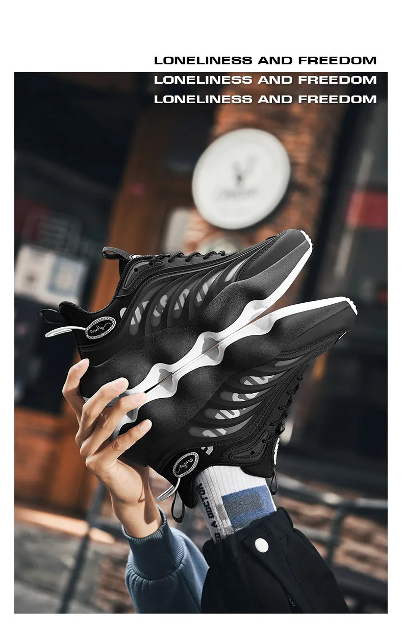 Yuzhy Men's Breathable Casual Lace-Up Shoes - Winter-Ready, Anti-Odor Sneakers