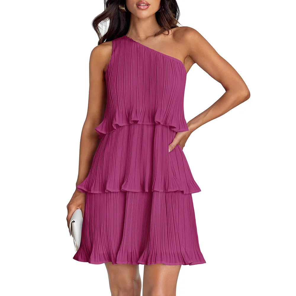 YJKDYK Women’s One-Shoulder A-Line Beach Dress – Summer 2024 Collection