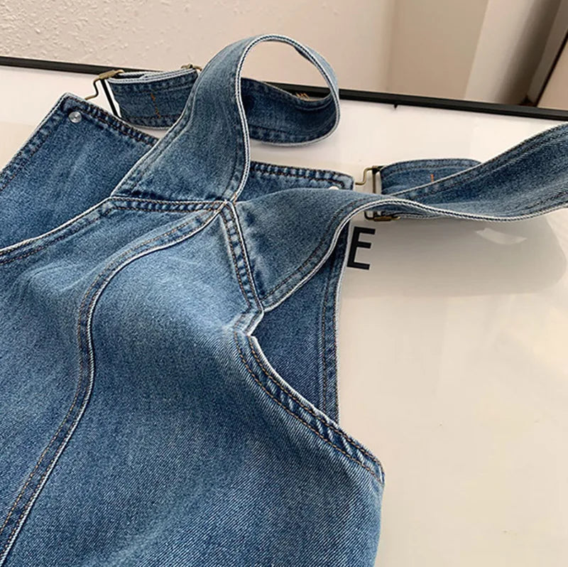 MEXZT Women's Ankle-Length Streetwear Jumpsuit - Loose Fit Wide Leg Pants