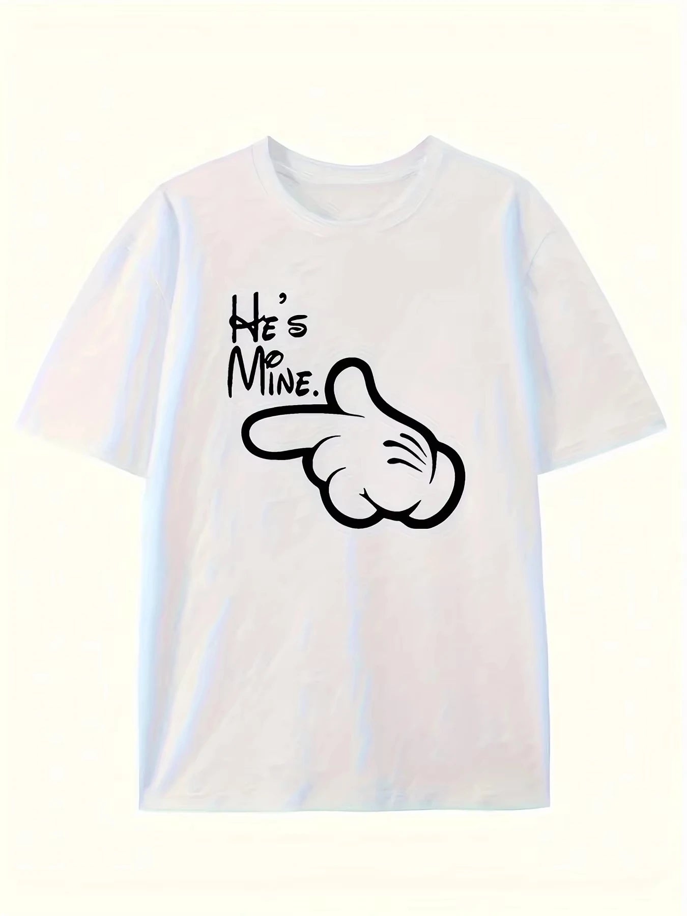 Women summer casual  t-shirts streetwear tops front with he/she is me graphic