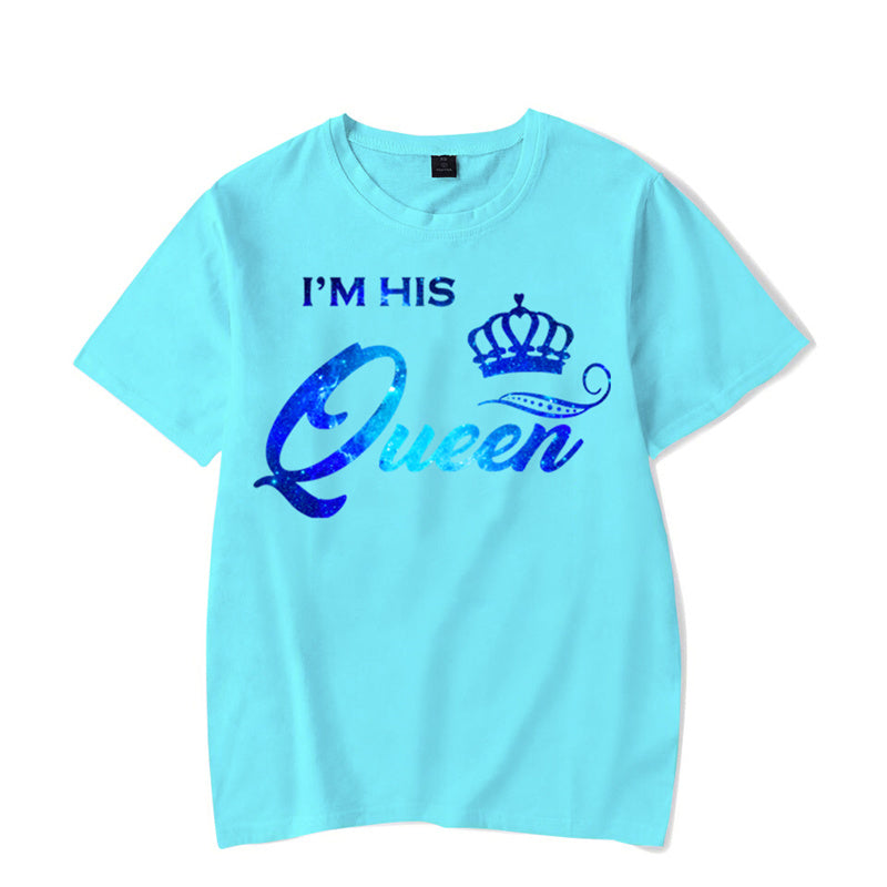 WGTD WISH Funny Animal Print Casual T-Shirt for Women – Summer Couples Matching Tee