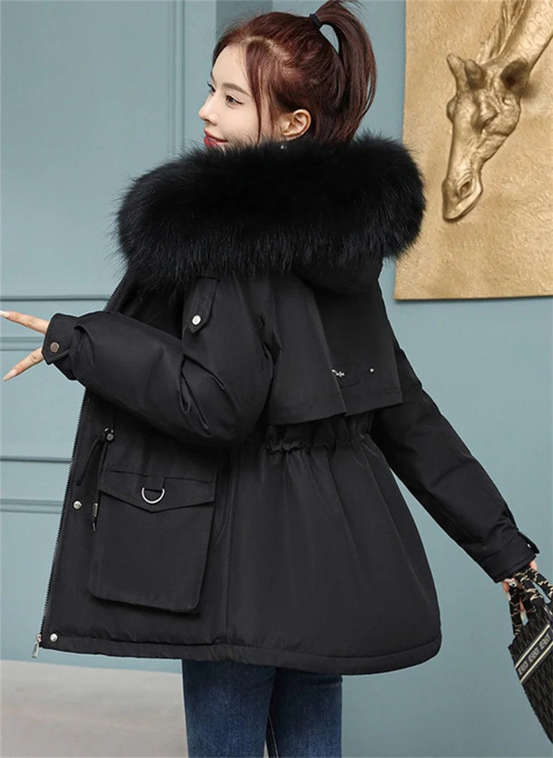 Women's Thick Hooded Winter Jacket - Warm & Stylish