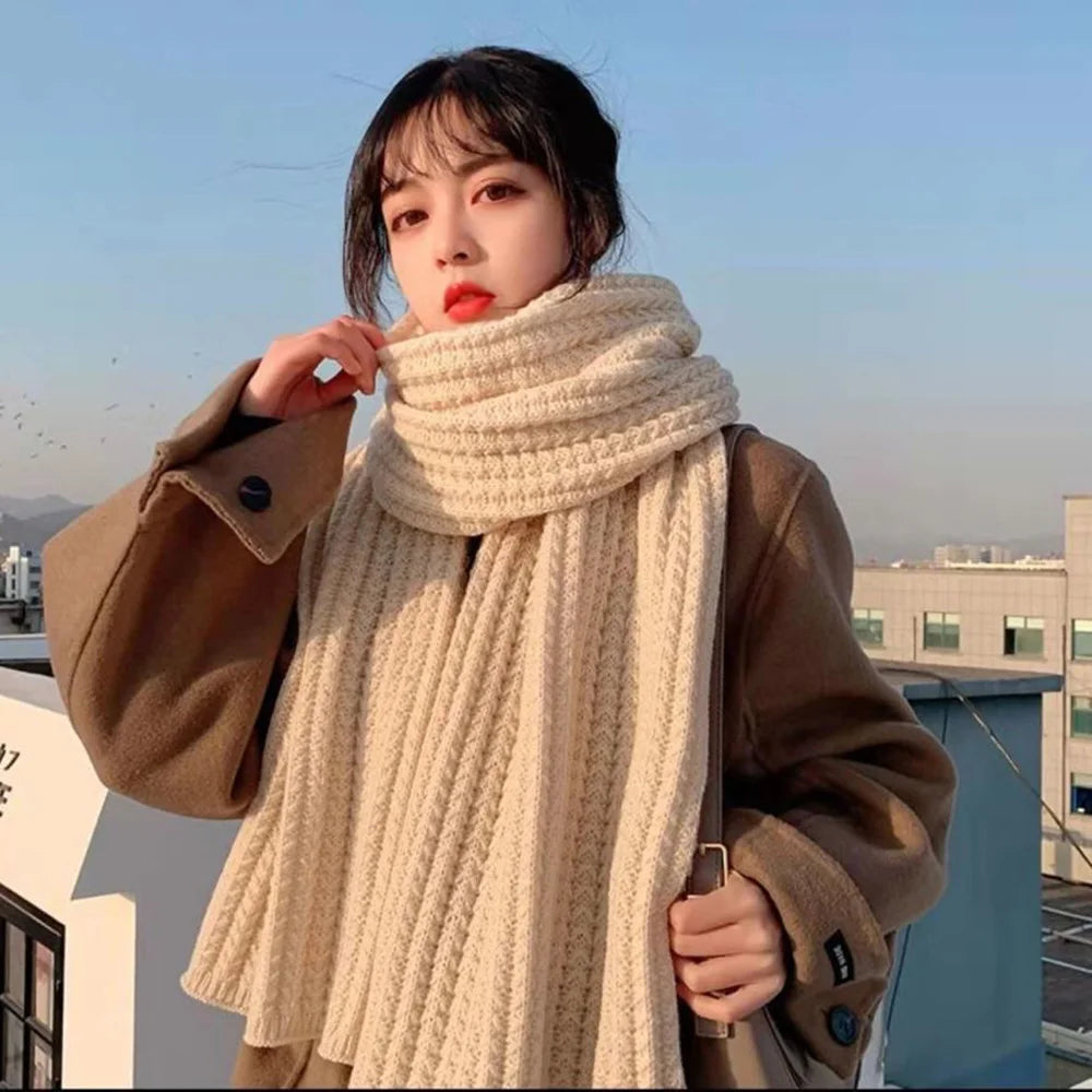 YJSFG HOUSE Women Winter Knitted Scarf & Shawl a Fashionable and Warm Cashmere Wrap