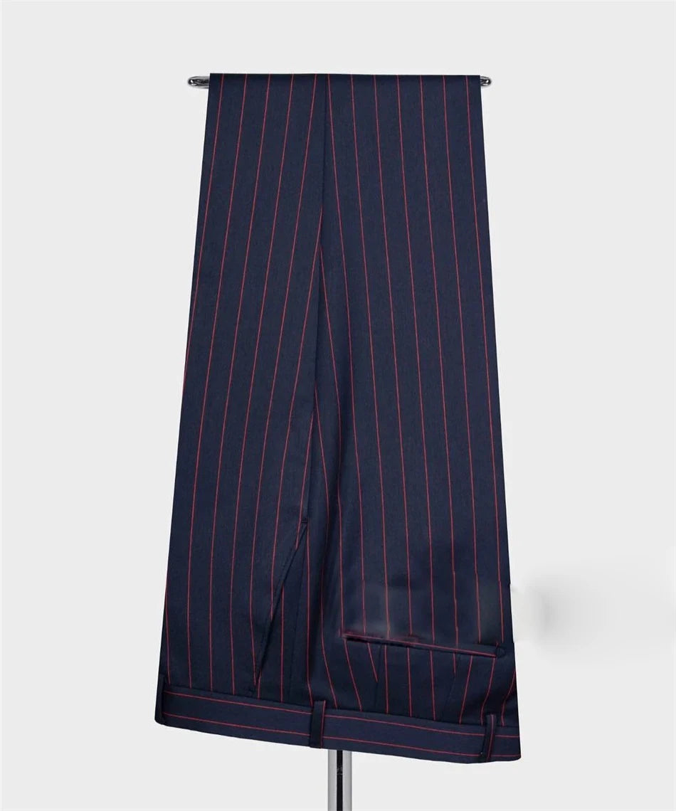 NoEnName_Null Men's Smart Casual Double-Breasted Suit – Cotton & Polyester Blend for All Seasons