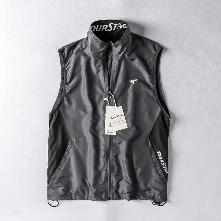 Men's Summer Thin Sport Qui Dry Vest Outdoor Casual Breathable Sun Protection f Sve Open Cardigan Tank Top