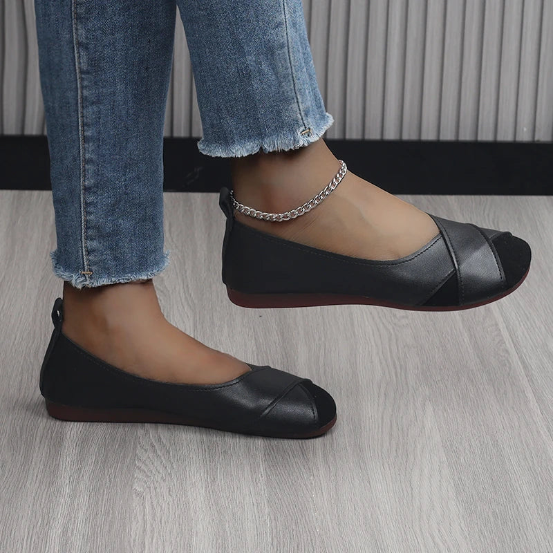 YZZJALK Women's Loafers - Casual Slip-On Flats with Splicing Design