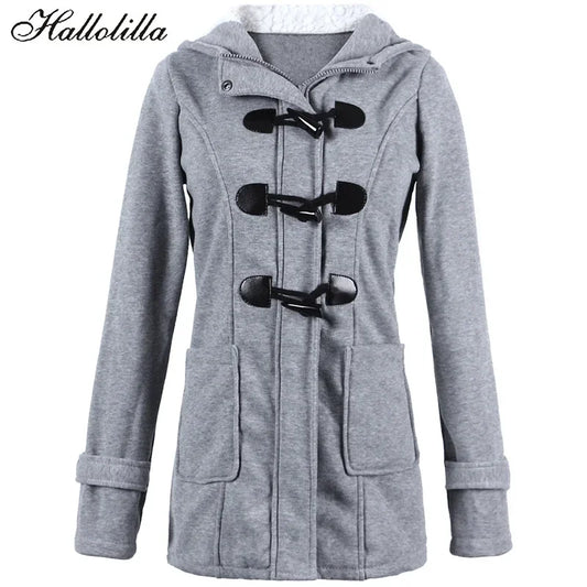 Women's Hooded Zip-Up Sweatshirt – Casual Loose Fit with Pockets for Autumn/Winter