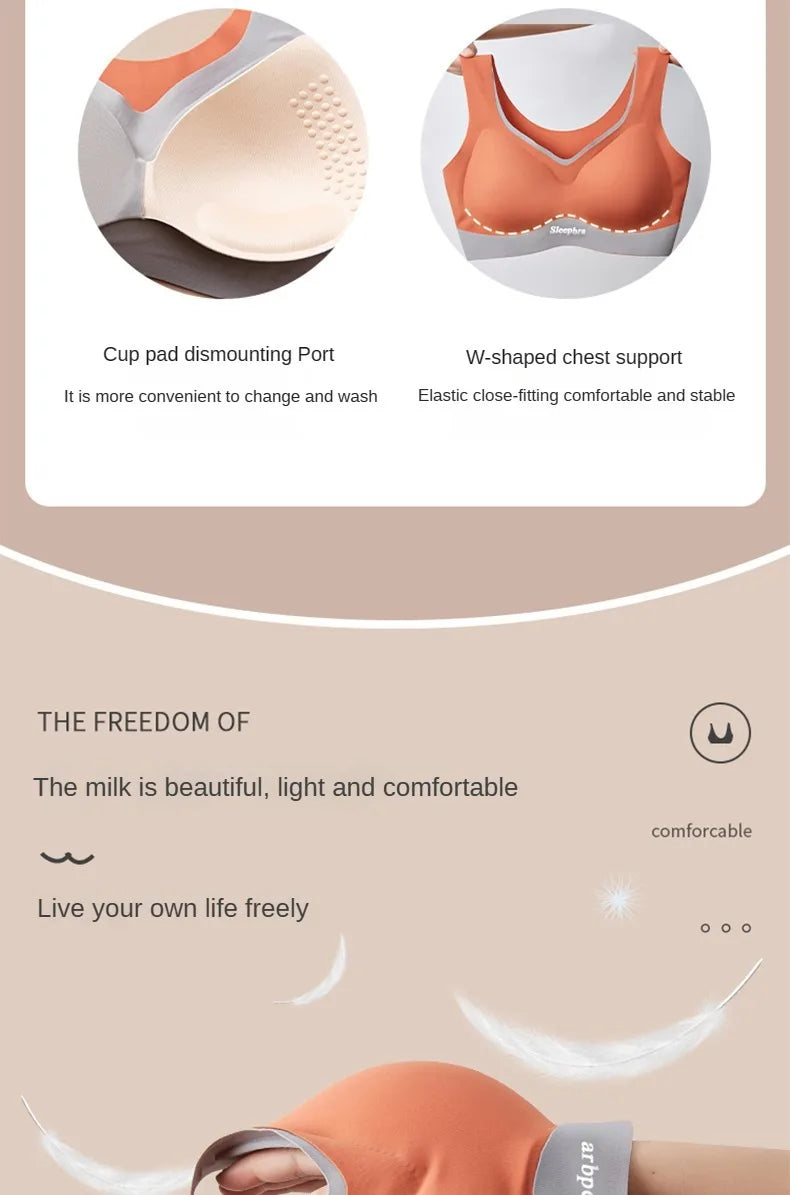 KING'S FAITH Women's Floral Push-Up Bra - Wire-Free, Front Closure, Everyday Comfort