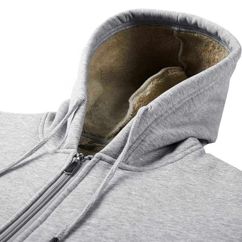 UNION ARMY Men’s Thick Hooded Sweatshirt with Zipper - Casual Sportswear, Regular Fit, Winter-Ready