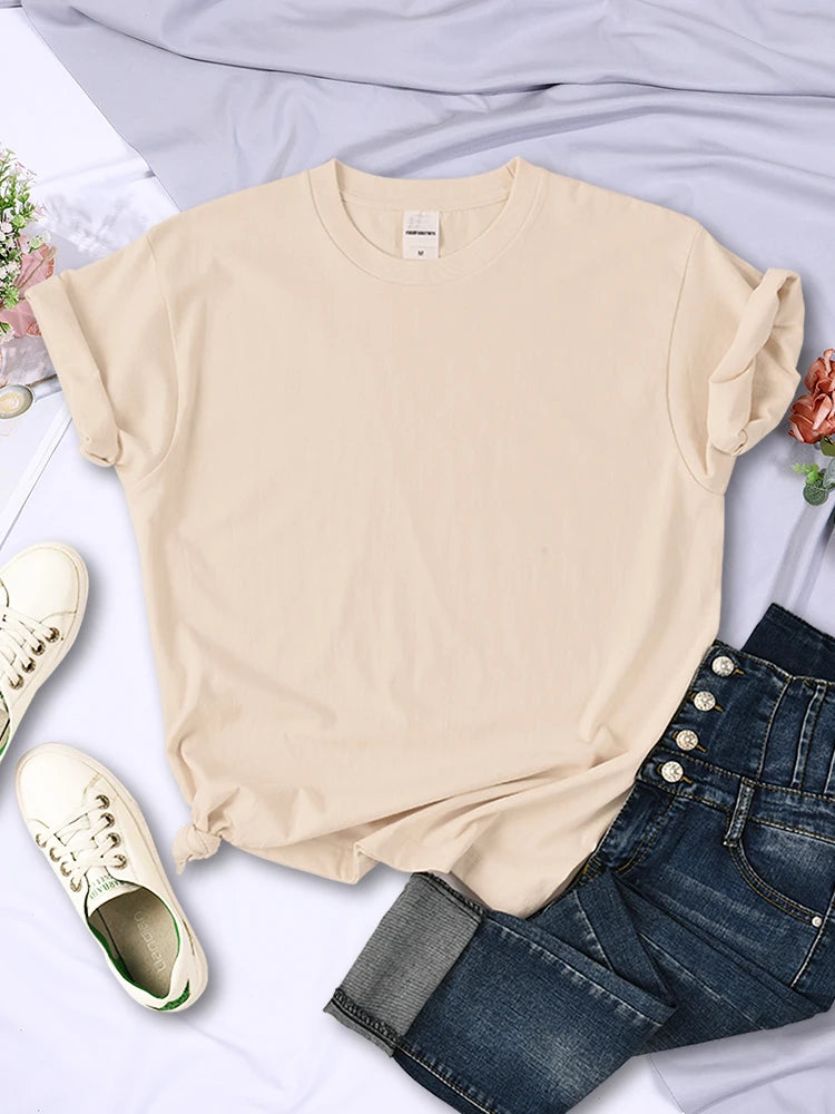Summer Women Solid Color T-Shirts Comfortable All-Match Multicolor Clothes Loose O-Neck Short Sleeve Casual Female Tops