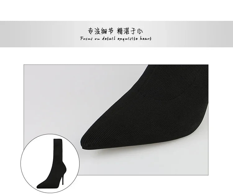 YBQJOO Women's Chelsea Boots – Pointed Toe, Ultra-High Heel, Sexy and Stylish Winter Footwear