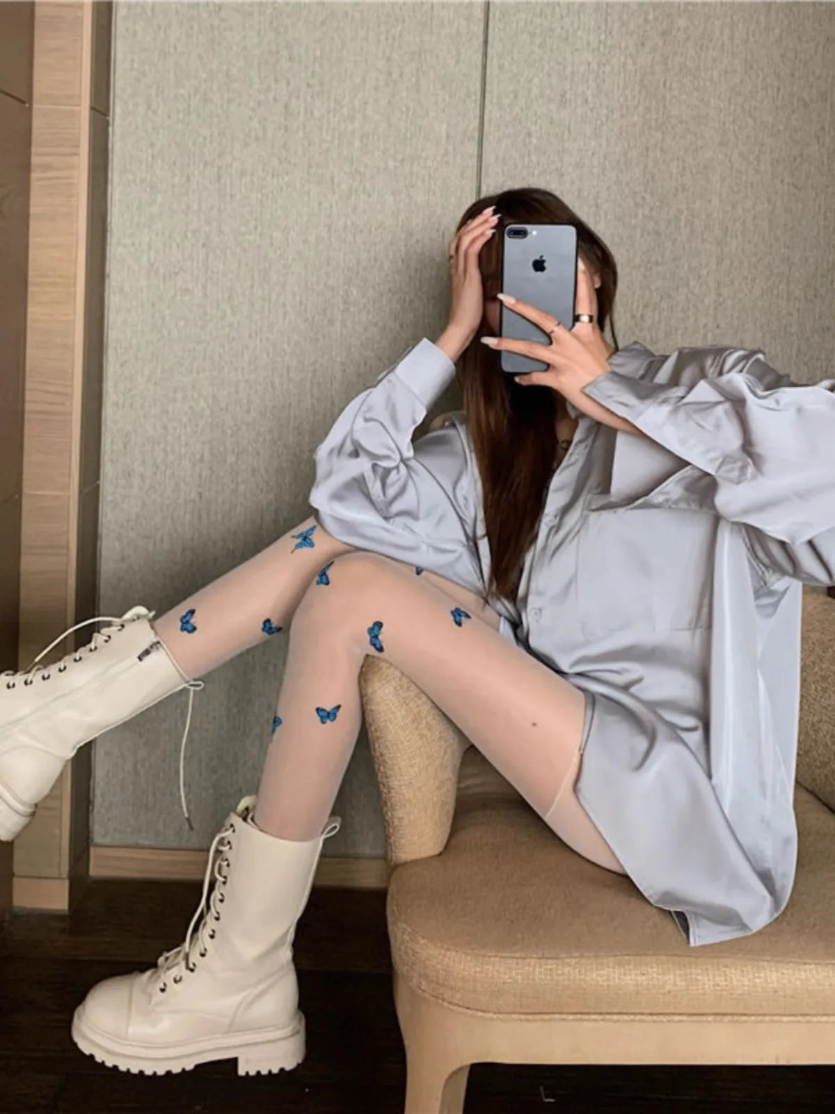 NoEnName_Null Printed Nylon Women's Tight – Thin, Comfortable, and Stylish