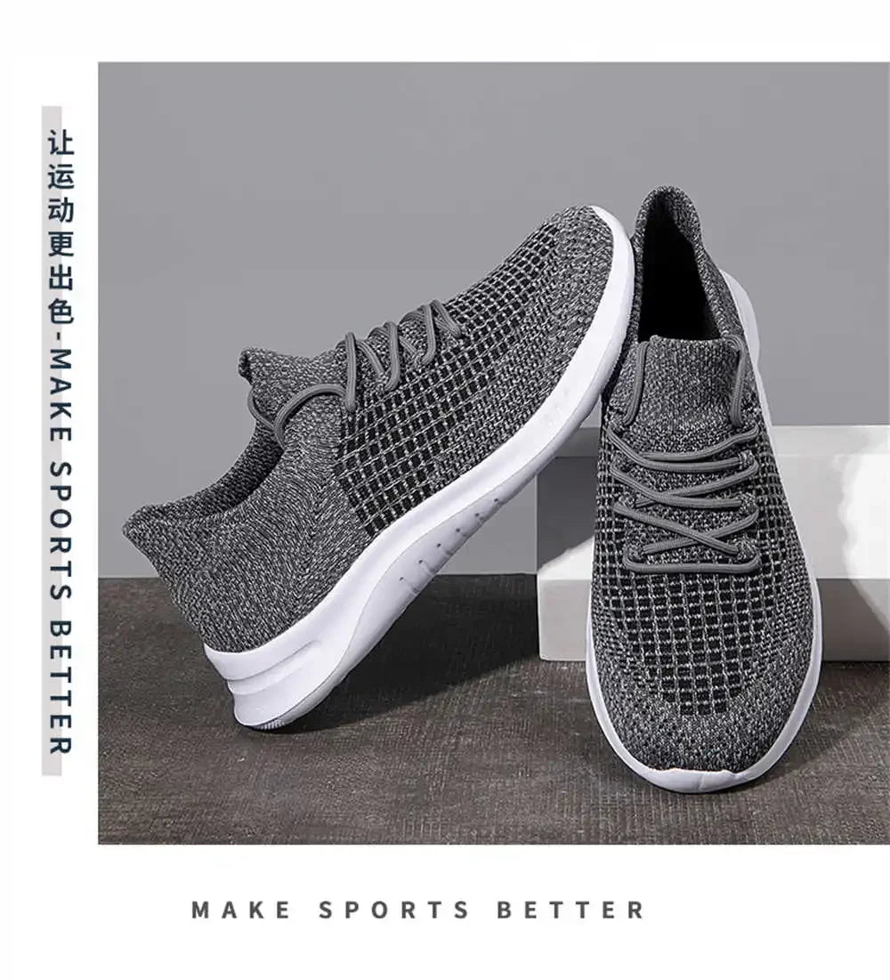 Hundunsnake Men's Breathable Mesh Lace-Up Sports Loafers - Stylish & Comfortable Casual Shoes