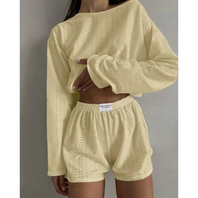 CYSAYS Women’s Casual Pullover Top with Hollow Out Details & Flare Sleeves – Summer 2024 Collection