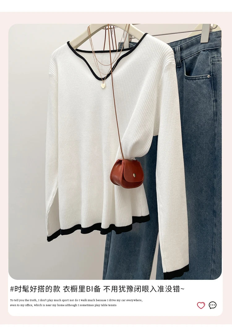 BigLargi Women's Loose Fit V-Neck Casual Shirt – Autumn/Winter Collection