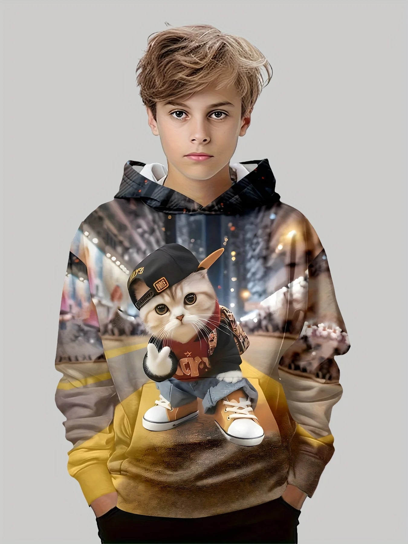 Colorful Cartoon Print Kids Sweatshirt – Casual Pullover for Boys & Girls (Ages 3–12)