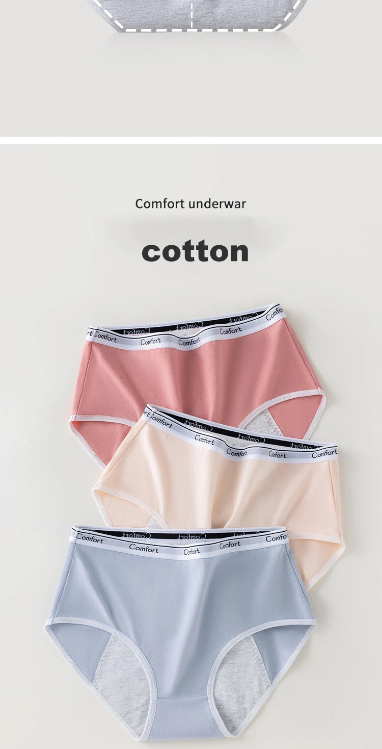 Chen Asta Women High-Rise Cotton Briefs Comfortable & Soft Menstrual Panties (Multiple Sizes)