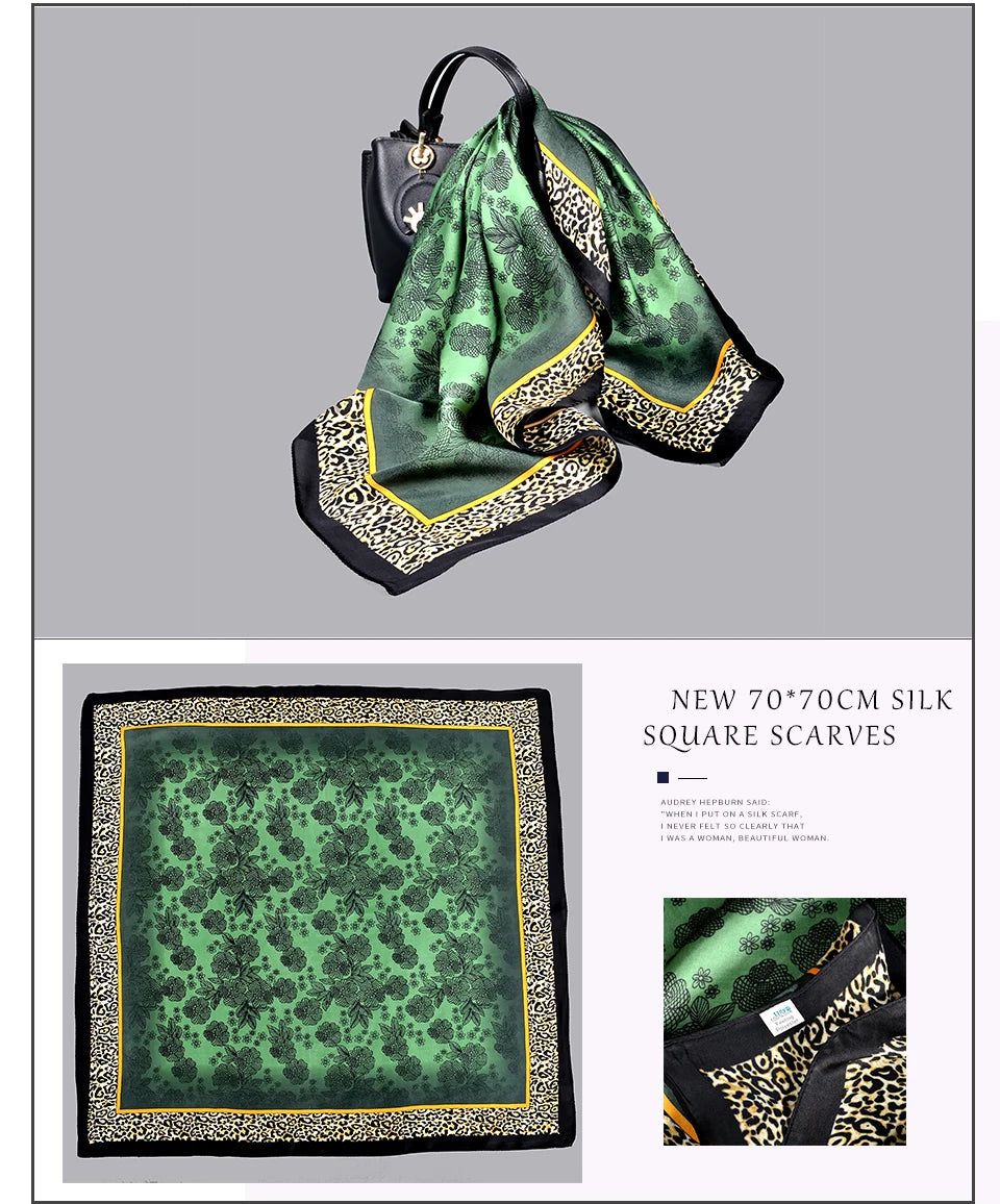 BYSIFA Multifunctional Fashion Scarf - Striped Satin Square Shawl for All Seasons