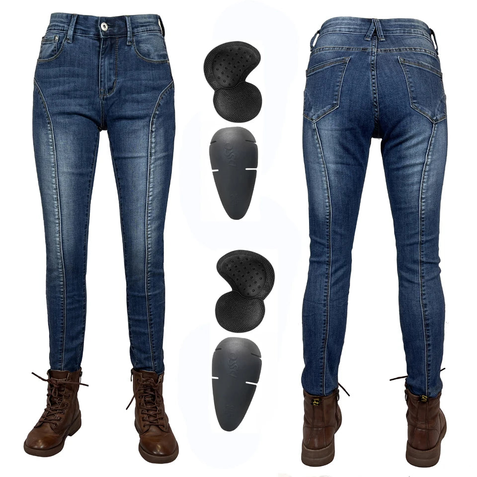 EvoHiker Women's Motorcycle Protective Jeans - Fireproof & Wearable Biker Pants