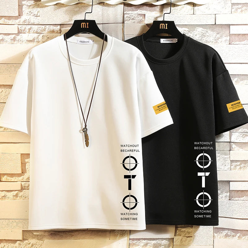 Solid Color Casual Polyester T-Shirt for Men – Comfortable & Stylish