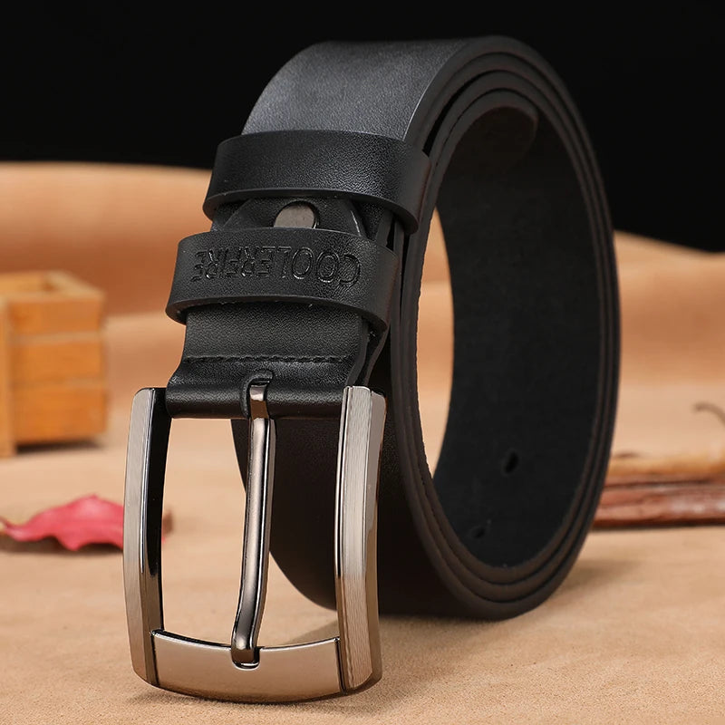 NoEnName_Null Casual PU Belt for Men - Adjustable, Durable, Stylish Accessory