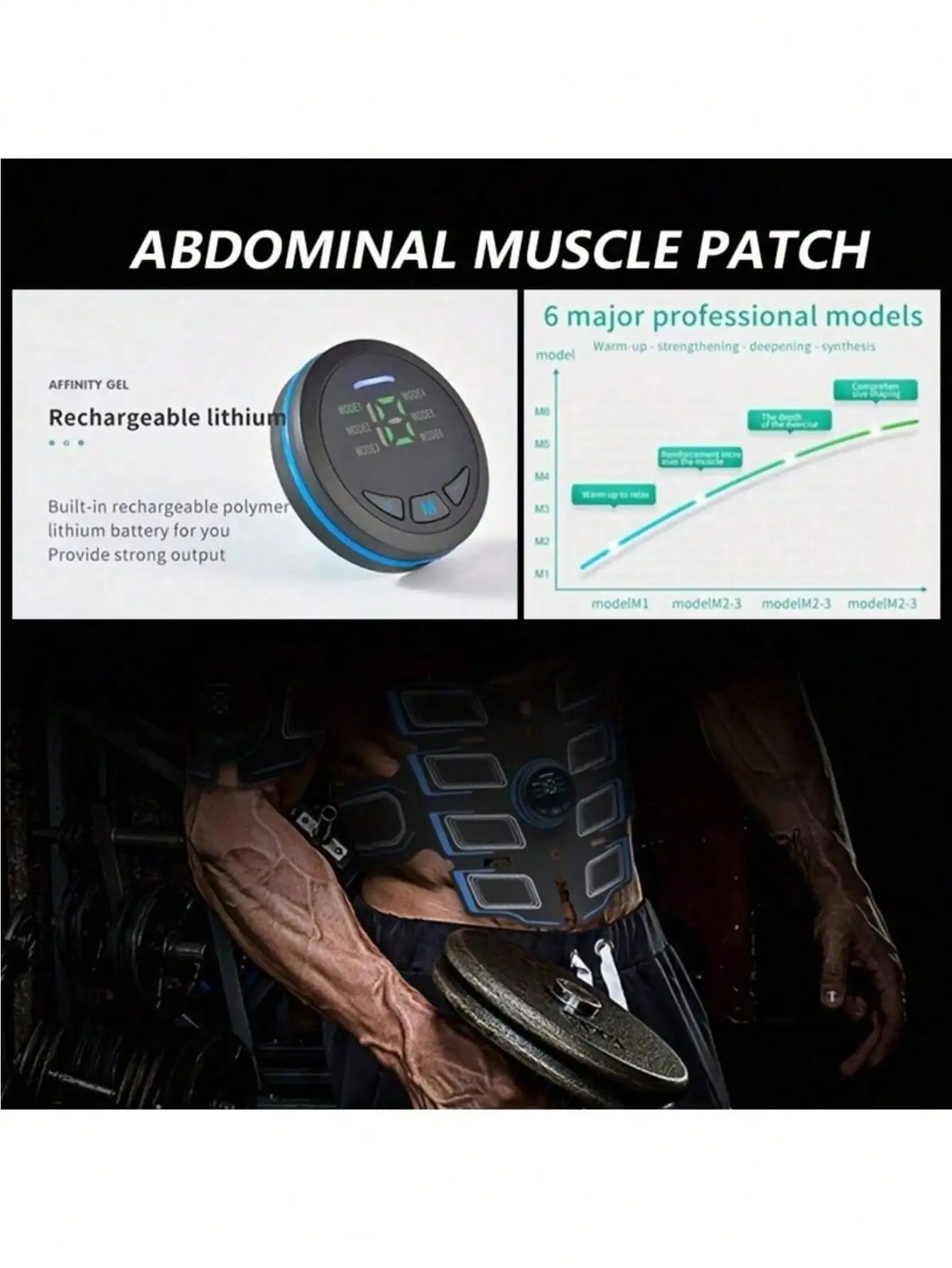 Rechargeable Abdominal Muscle Trainer, Muscle Strengthening Equipment/Ultimate Home Exercise Essential For Both Men And Women