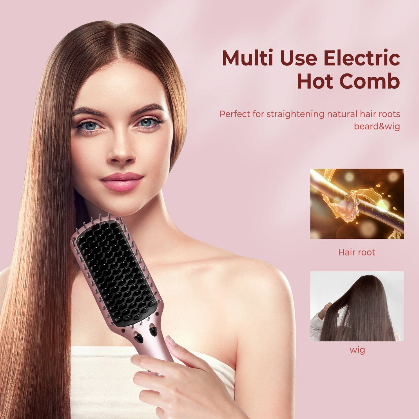 UKLISS Professional Tourmaline Ceramic Hair Straightening Brush – Model WT-020
