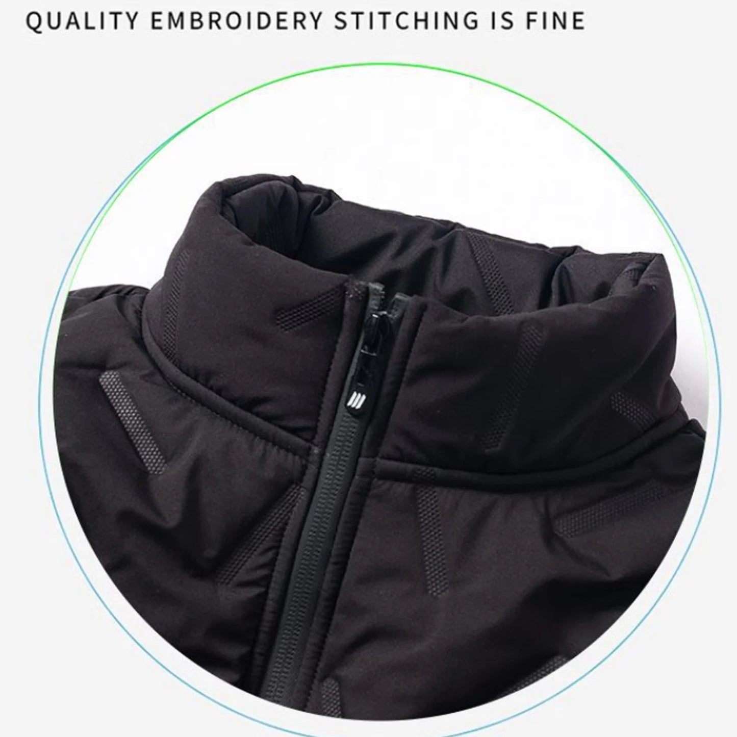 NoEnName_Null Men's Casual Zipper Jacket – Thick Polyester Outerwear for Autumn & Winter