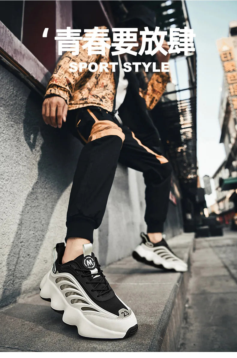 Yuzhy Men's Breathable Casual Lace-Up Shoes - Winter-Ready, Anti-Odor Sneakers