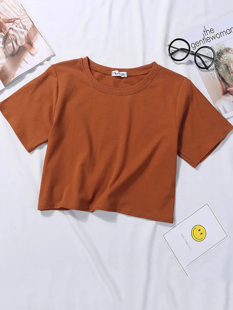 Women's Casual O-Neck Loose Fit Short Sleeve Tee – Summer 2025 | Dozw