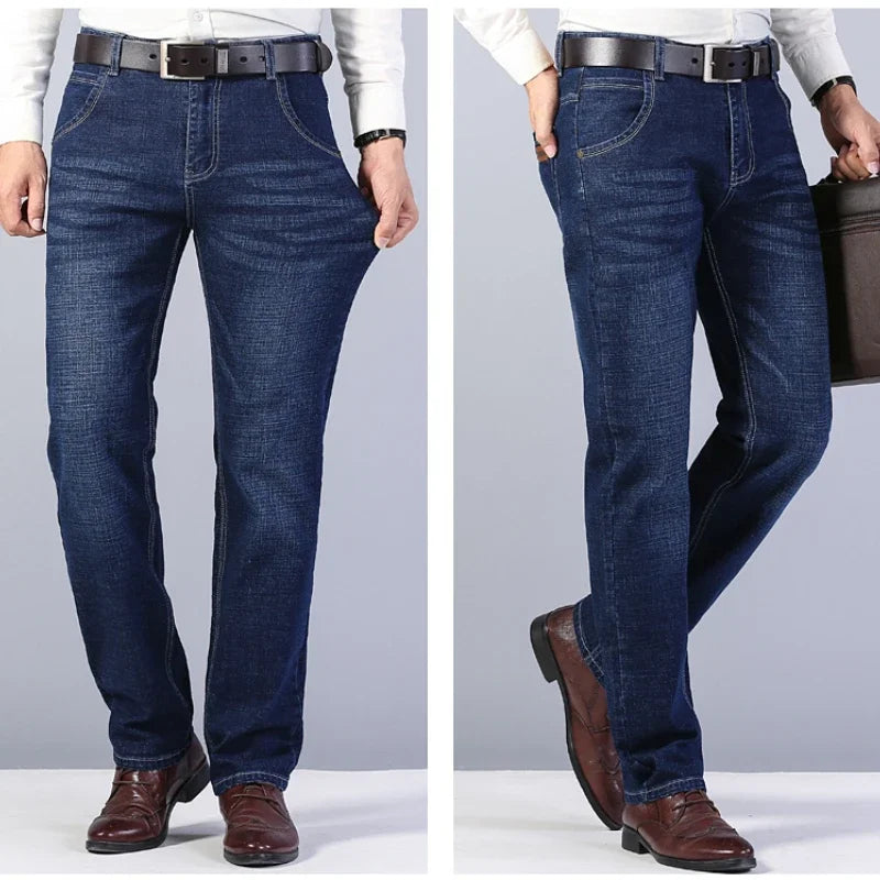 Odinokov Men’s Casual Straight-Leg Denim Jeans - Durable & Stylish