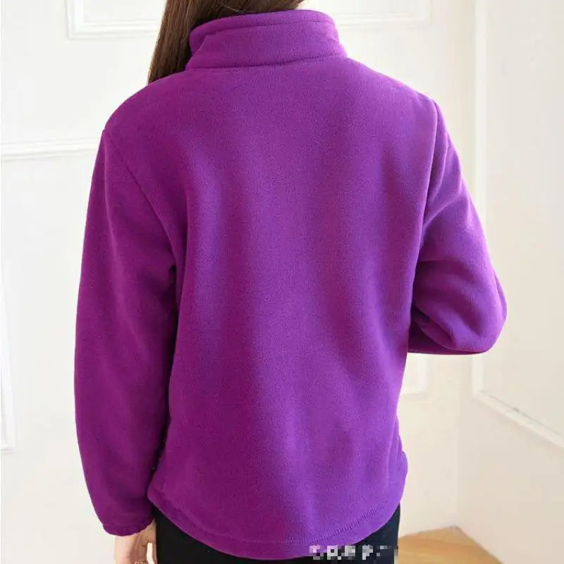 Zuolunouba Women's Casual Slim Fit Turtleneck Zip-Up Fleece Jacket – Winter Collection