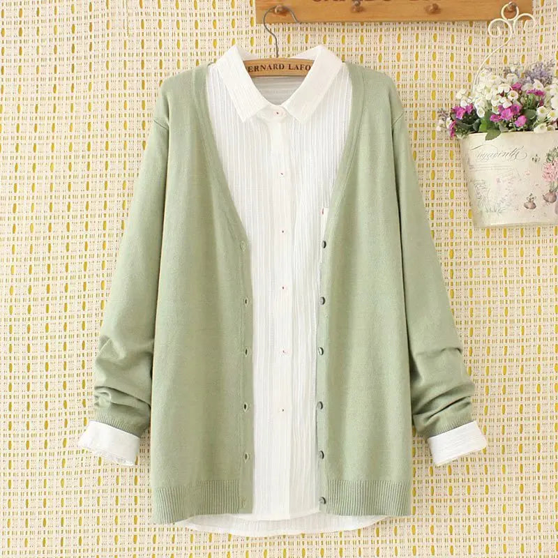 Women’s Slim Fit Single-Breasted V-Neck Casual Cardigan – Autumn/Winterr