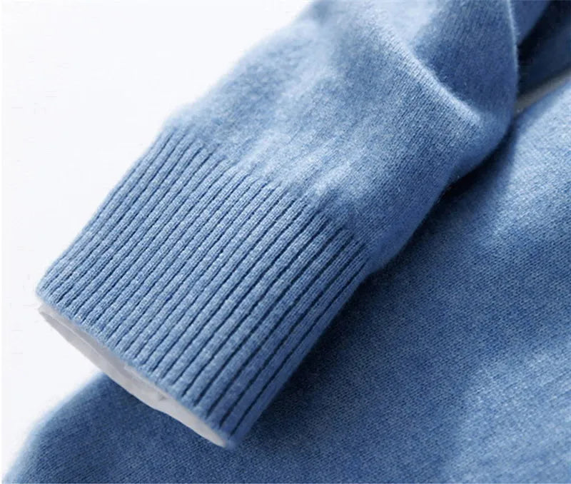 Abundance Flloh Men’s Casual Cashmere & Spandex V-Neck Pullover – Autumn & Winter Sweater
