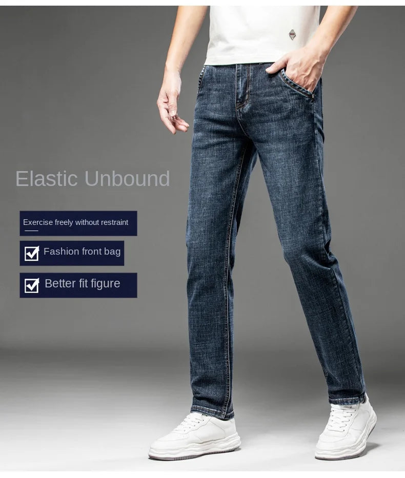 NoEnName_Null Slim Fit Mid-Waist Pencil Pants - Light Sand Wash Jeans for Men