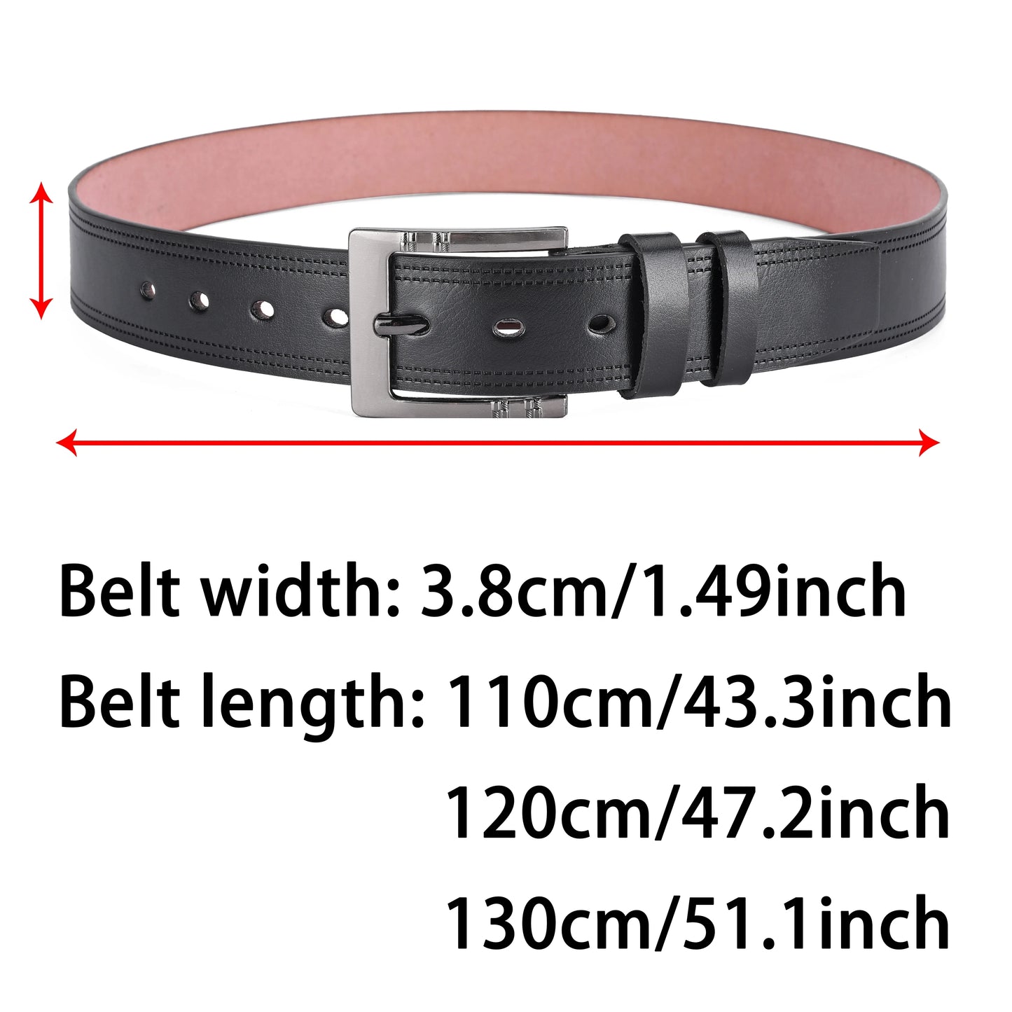 NoEnName_Null Casual PU Belt for Men - Adjustable, Durable, Stylish Accessory