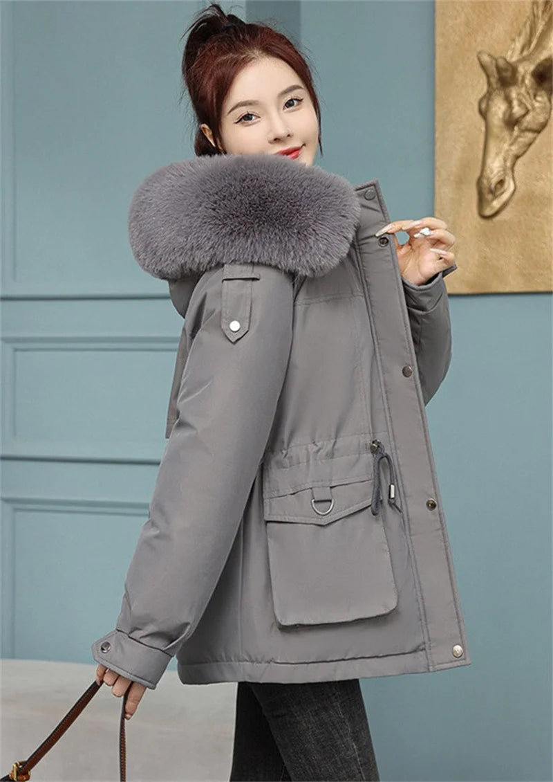 Women's Thick Hooded Winter Jacket - Warm & Stylish