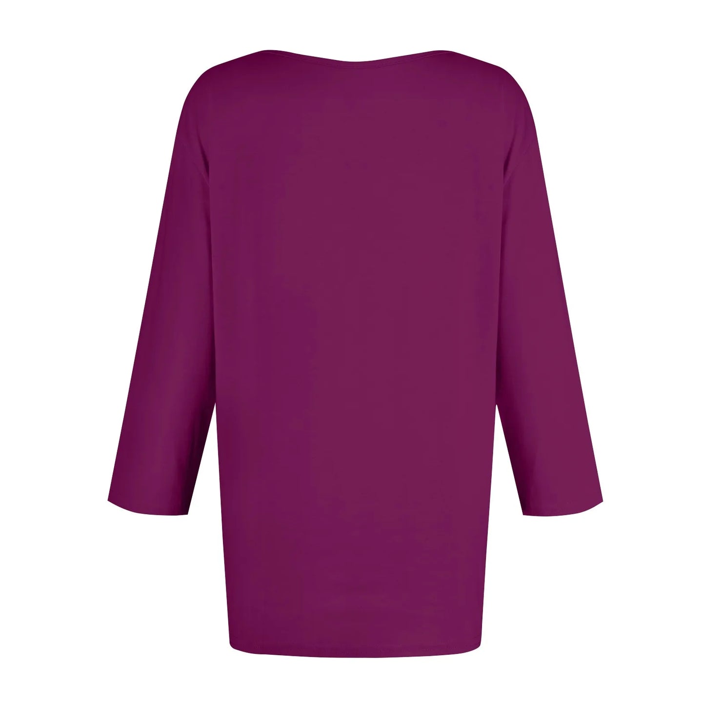 Women's Summer T-Shirts 2024 Fashion Casual Everyday Versatile O-Neck 3/4 Length Sleeve Tops Solid Color T-Shirt Tops Plus Size