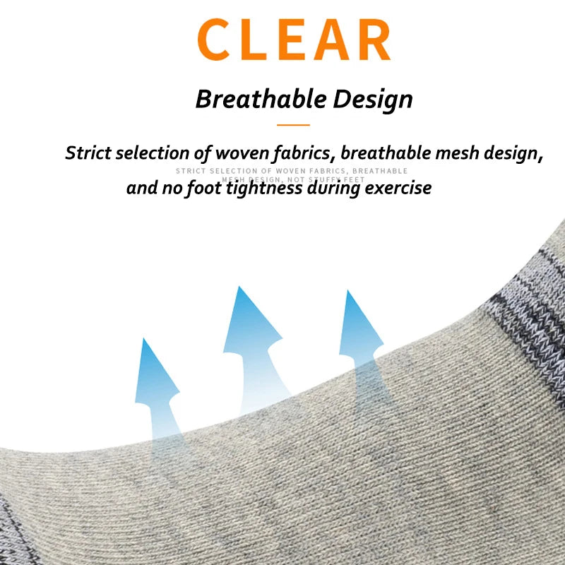 YWSLRC Men's Cotton Hiking Socks – Elastic, Anti-Slip, Moisture-Wicking for Daily & Exercise