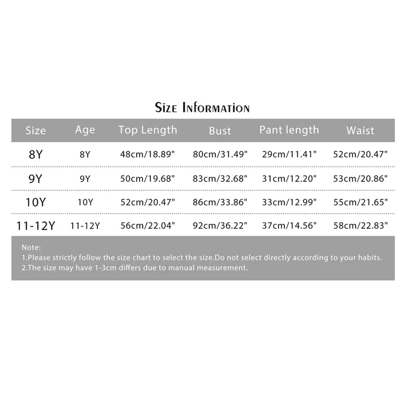 NoEnName_Null Girls' Satin V-Neck Print Sleepwear - Comfortable Summer Pajamas