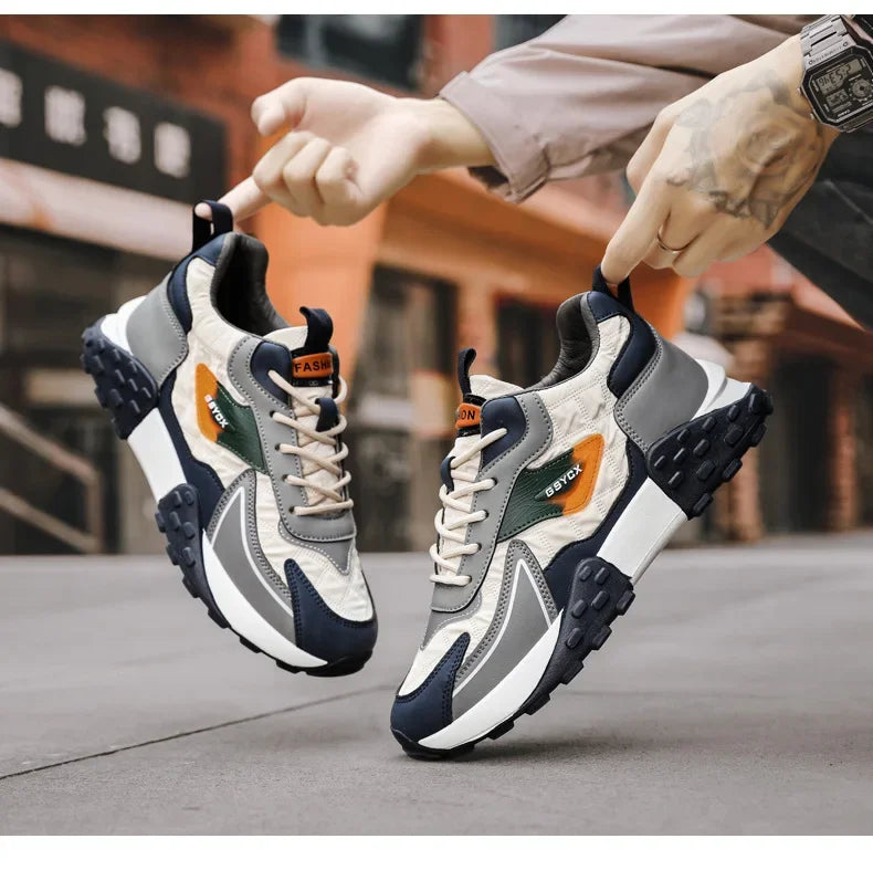 NoEnName_Null Men's Casual Lace-Up Shoes - Winter-Ready Leather Sneakers