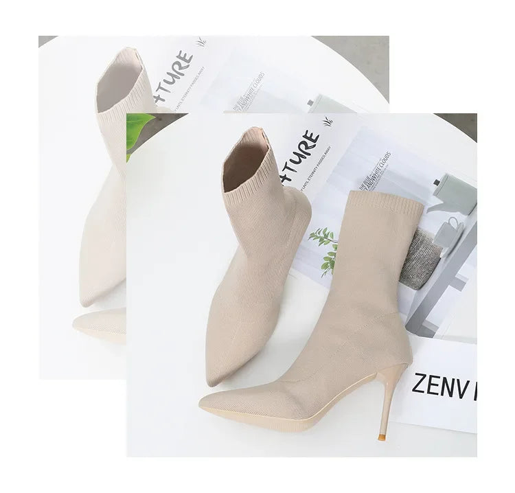 YBQJOO Women's Chelsea Boots – Pointed Toe, Ultra-High Heel, Sexy and Stylish Winter Footwear