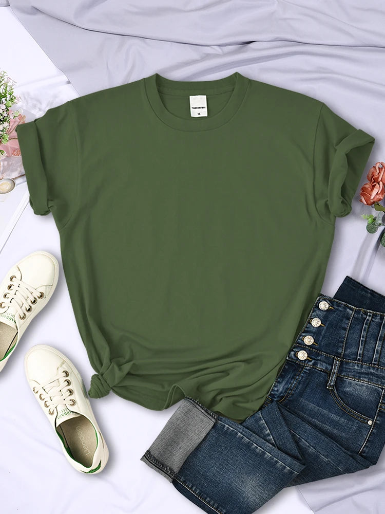 Summer Women Solid Color T-Shirts Comfortable All-Match Multicolor Clothes Loose O-Neck Short Sleeve Casual Female Tops