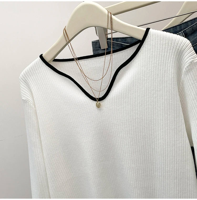 BigLargi Women's Loose Fit V-Neck Casual Shirt – Autumn/Winter Collection