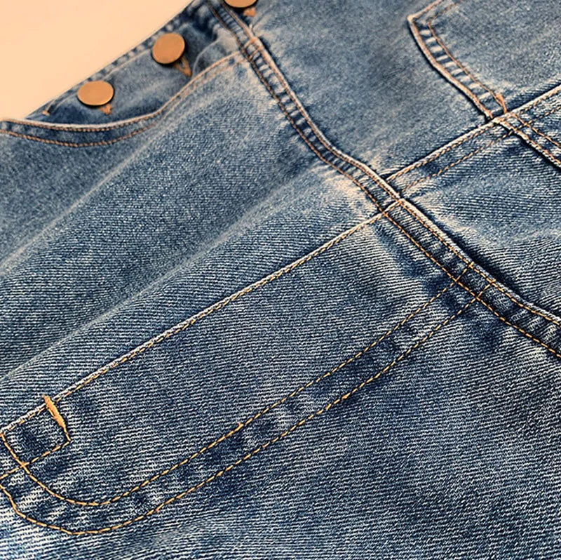 MEXZT Women's Ankle-Length Streetwear Jumpsuit - Loose Fit Wide Leg Pants