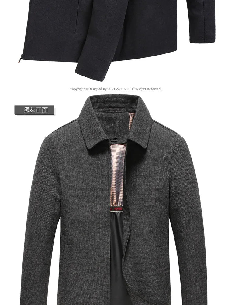 BULUOLANDI Men’s Casual Winter Jacket - Zipper Closure, Turn-down Collar, Regular Fit