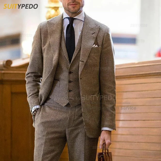 TPSAADE Men’s Smart Casual 2-Piece Suit – Stylish Wedding Jacket & Pant Set