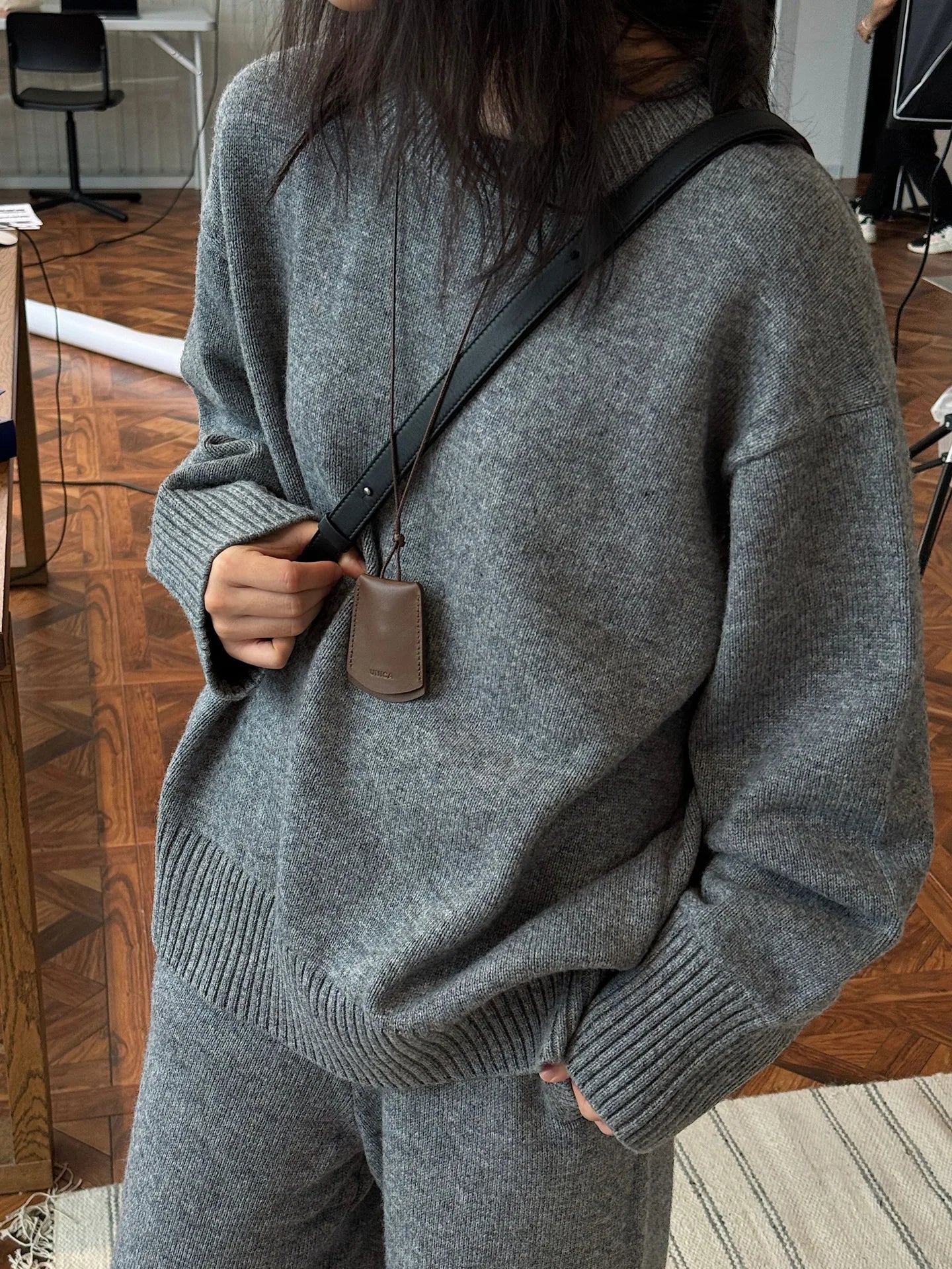 NoEnName_Null Women's Winter Splice Plush Scarf – Stylish & Cozy Casual Accessory